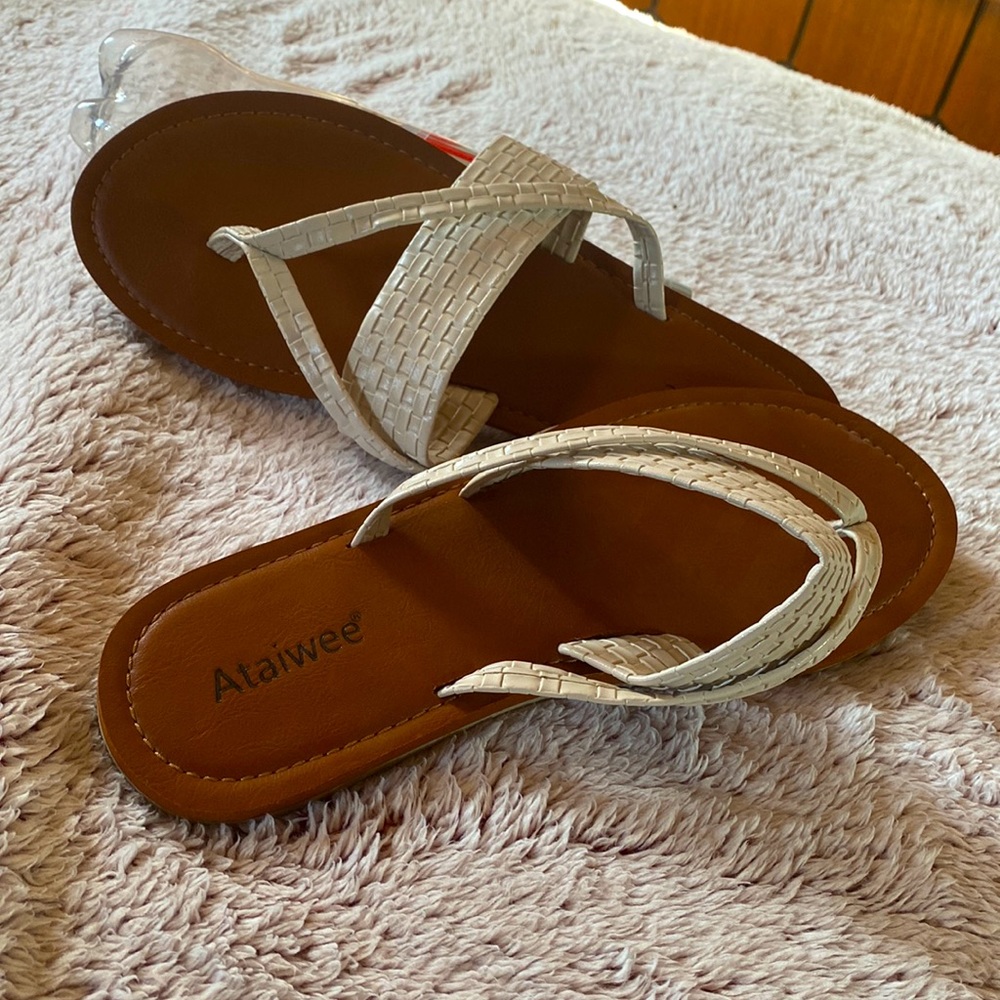 Cream colored sandals